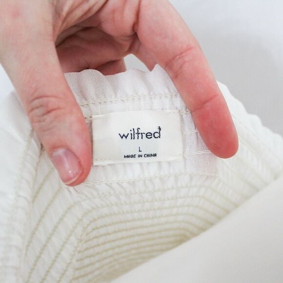 Aritzia Wilfred Women’s Smocked White Camisole Sweetheart Neckline Large - Picture 4 of 6